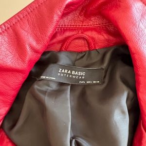 ZARA RED LEATHER JACKET